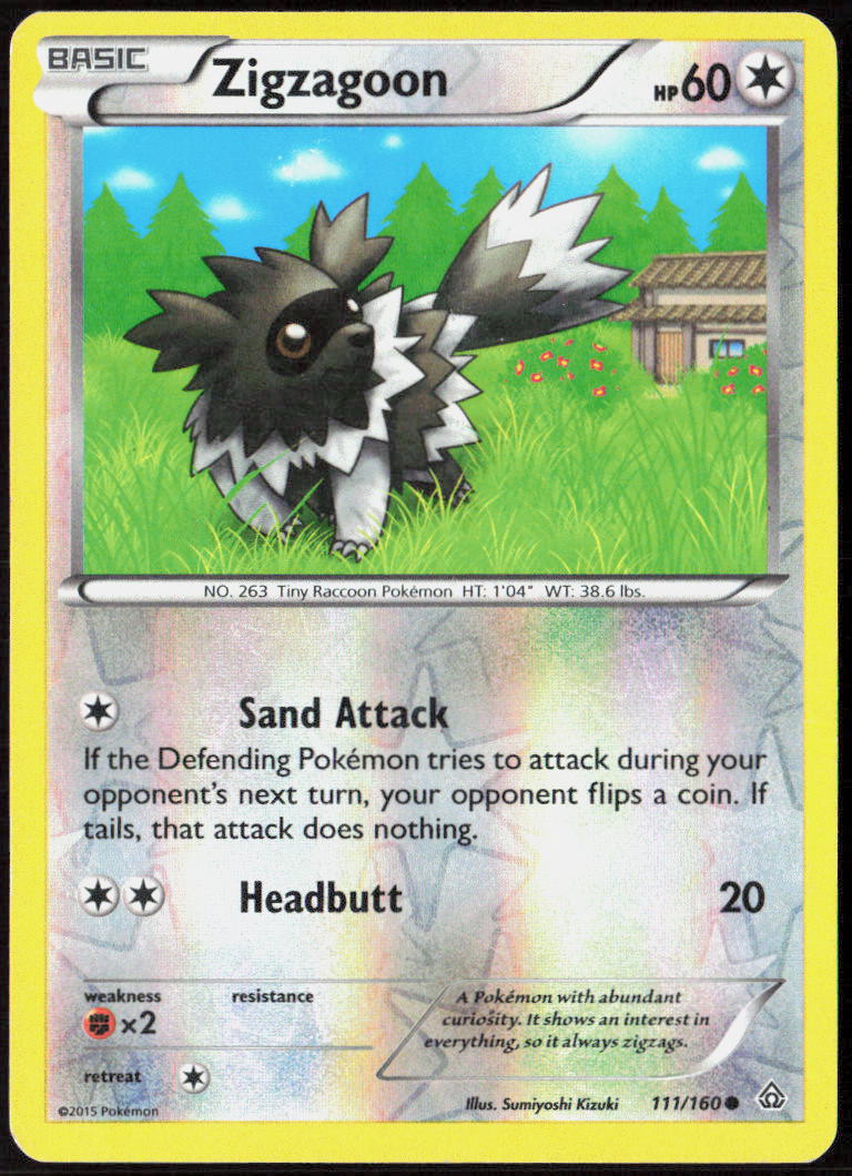 Zigzagoon Reverse Holo 111/160 XY - Primal Clash LP