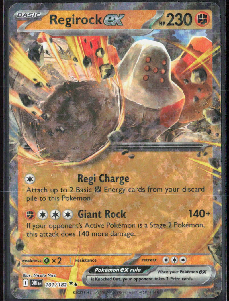 Regirock ex Holo 101/182 SV10: Destined Rivals Pokemon TCG NM