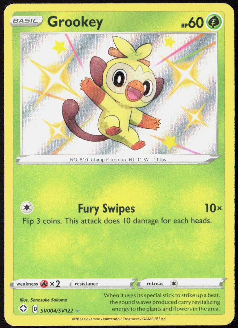 Grookey SV004/SV122 Shining Fates: Shiny Vault Pokemon TCG LP