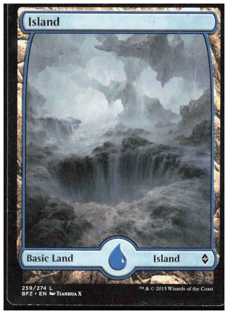 Island - Full Art 259 Battle for Zendikar Magic: The Gathering LP