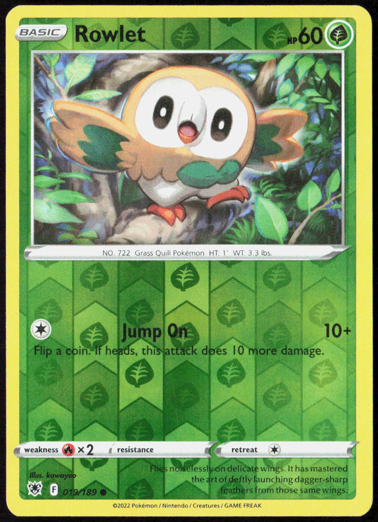 Rowlet Reverse Holo 019/189 SWSH10: Astral Radiance Pokemon TCG LP