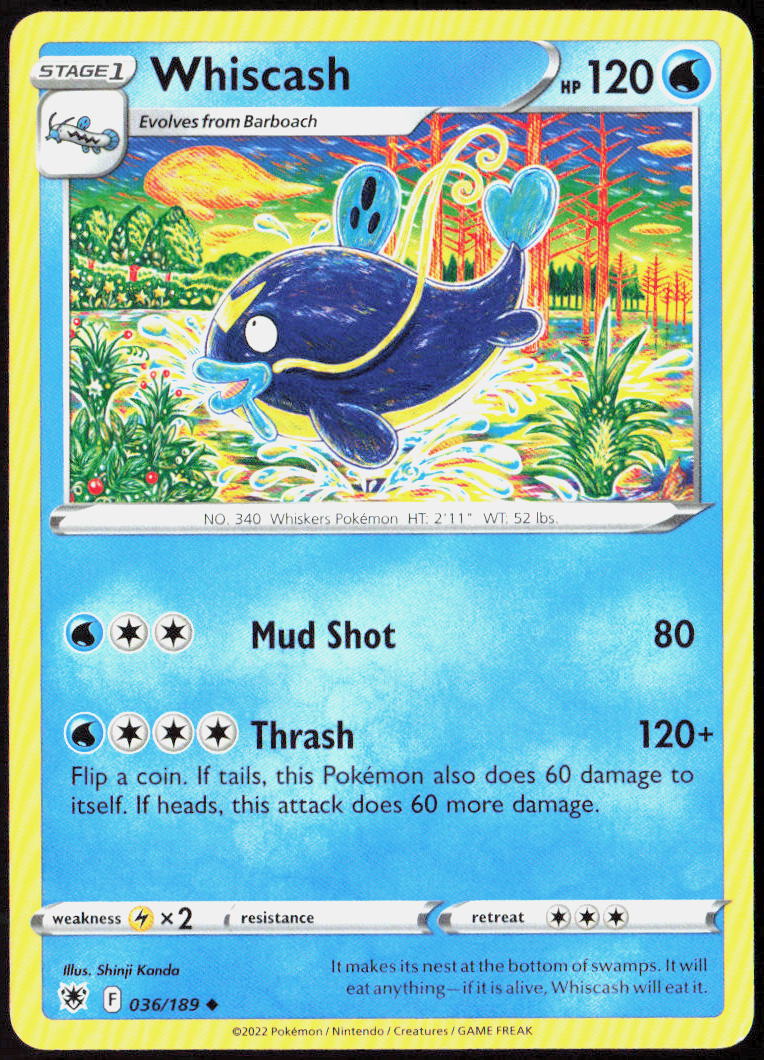 Whiscash 036/189 SWSH10: Astral Radiance Pokemon TCG LP