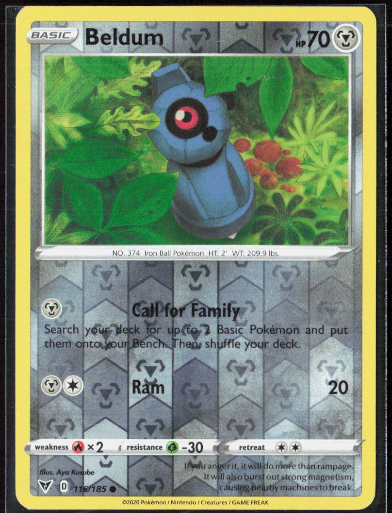 Beldum Reverse Holo 116/185 SWSH04: Vivid Voltage Pokemon TCG LP
