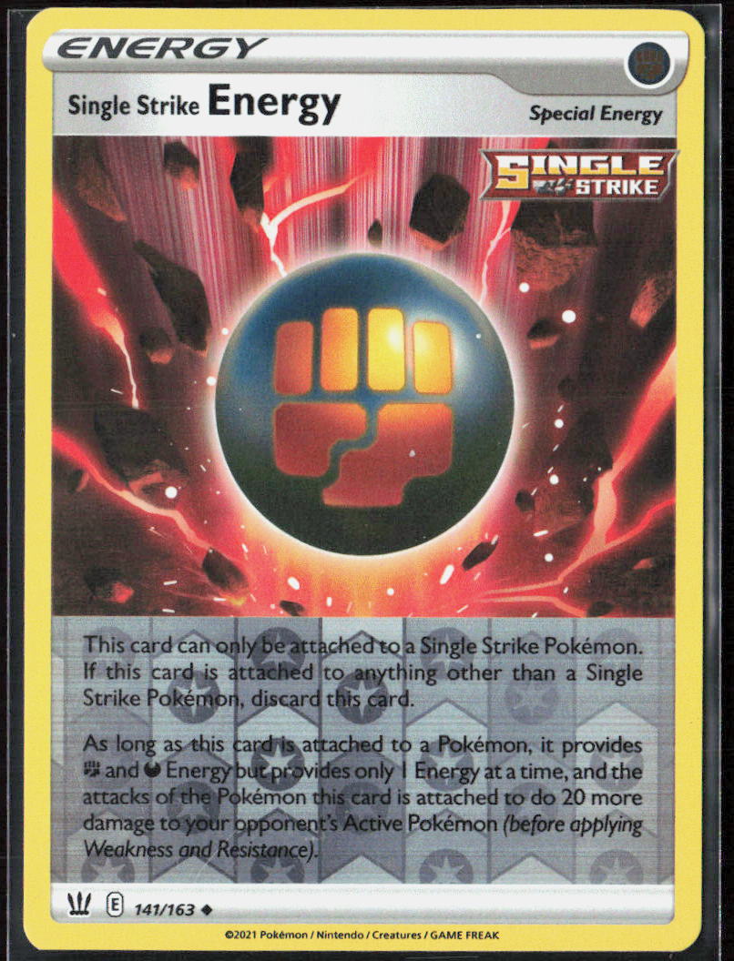 Single Strike Energy Reverse Holo 141/163 SWSH05: Battle Styles Pokemon TCG LP