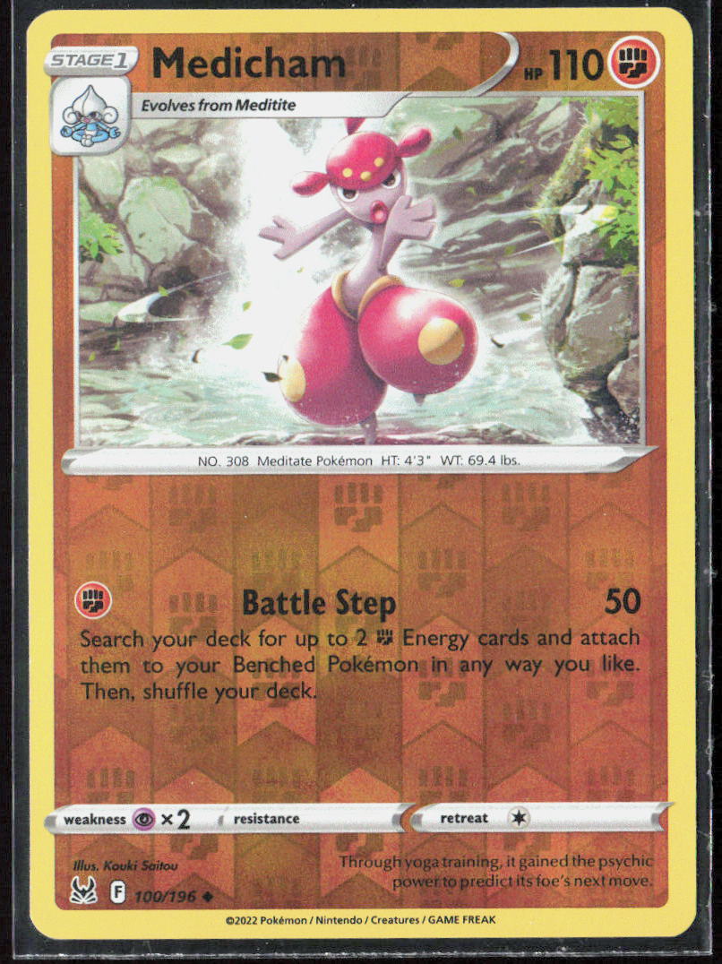 Medicham Reverse Holo 100/196 SWSH11: Lost Origin Pokemon TCG LP