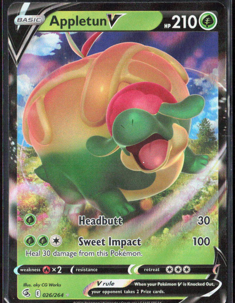 Appletun V Holo 026/264 SWSH08: Fusion Strike Pokemon TCG NM