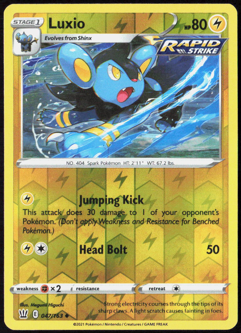 Luxio Reverse Holo 047/163 SWSH05: Battle Styles Pokemon TCG LP