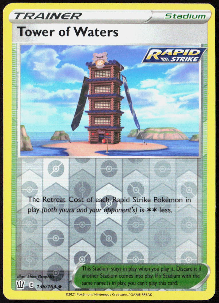Tower of Waters Reverse Holo 138/163 SWSH05: Battle Styles NM