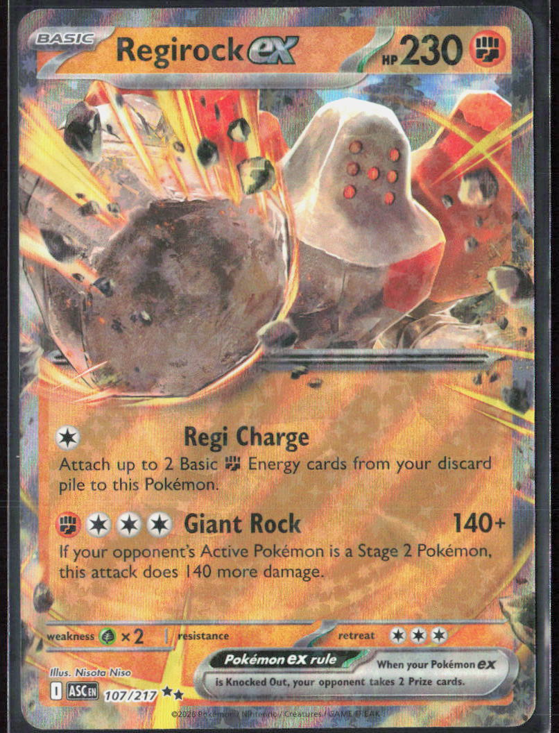 Regirock ex Holo 107/217 ME: Ascended Heroes NM