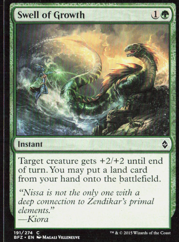 Swell of Growth 191 Battle for Zendikar Magic: The Gathering LP