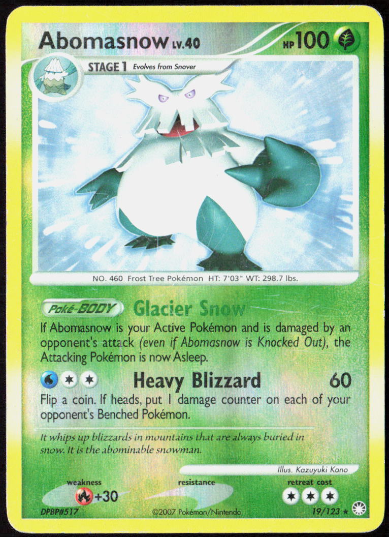 Abomasnow Reverse Holo 19/123 Mysterious Treasures MP