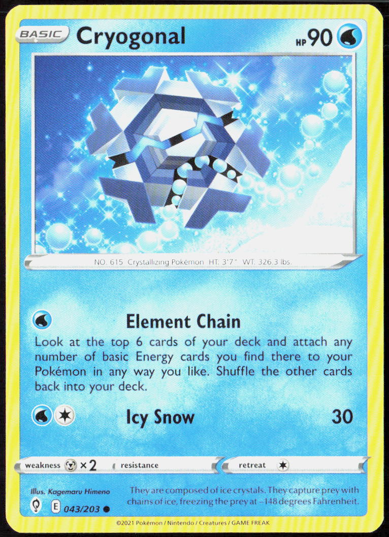 Cryogonal 043/203 SWSH07: Evolving Skies Pokemon TCG LP