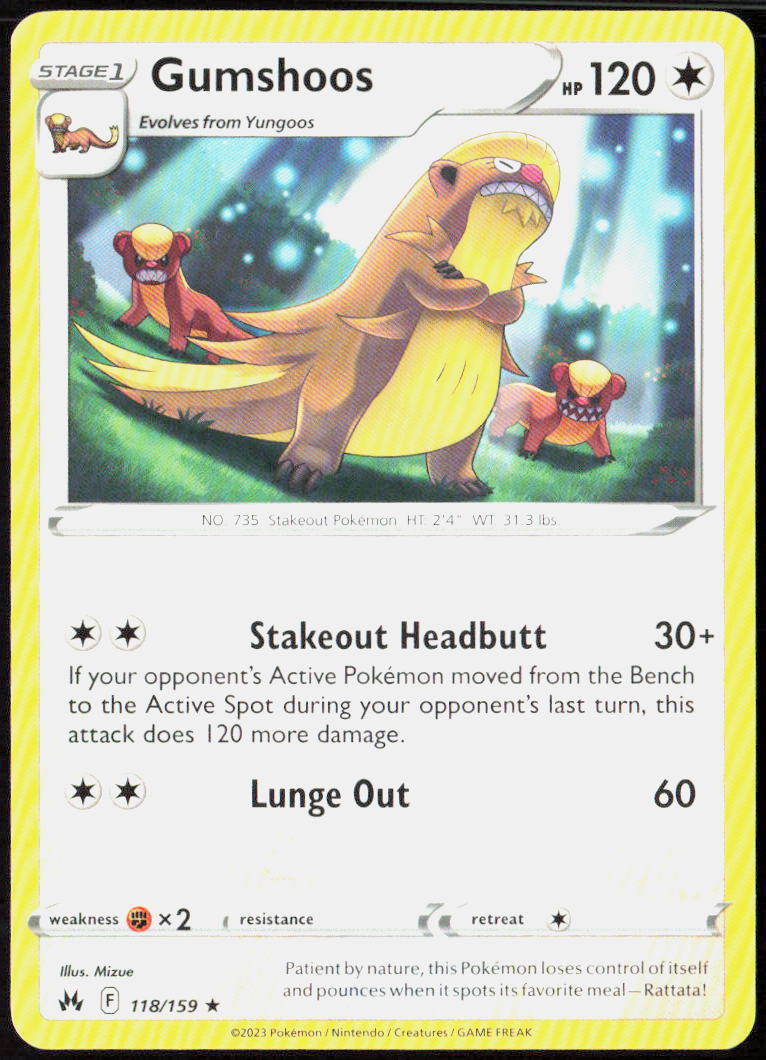 Gumshoos 118/159 SWSH: Crown Zenith Pokemon TCG LP