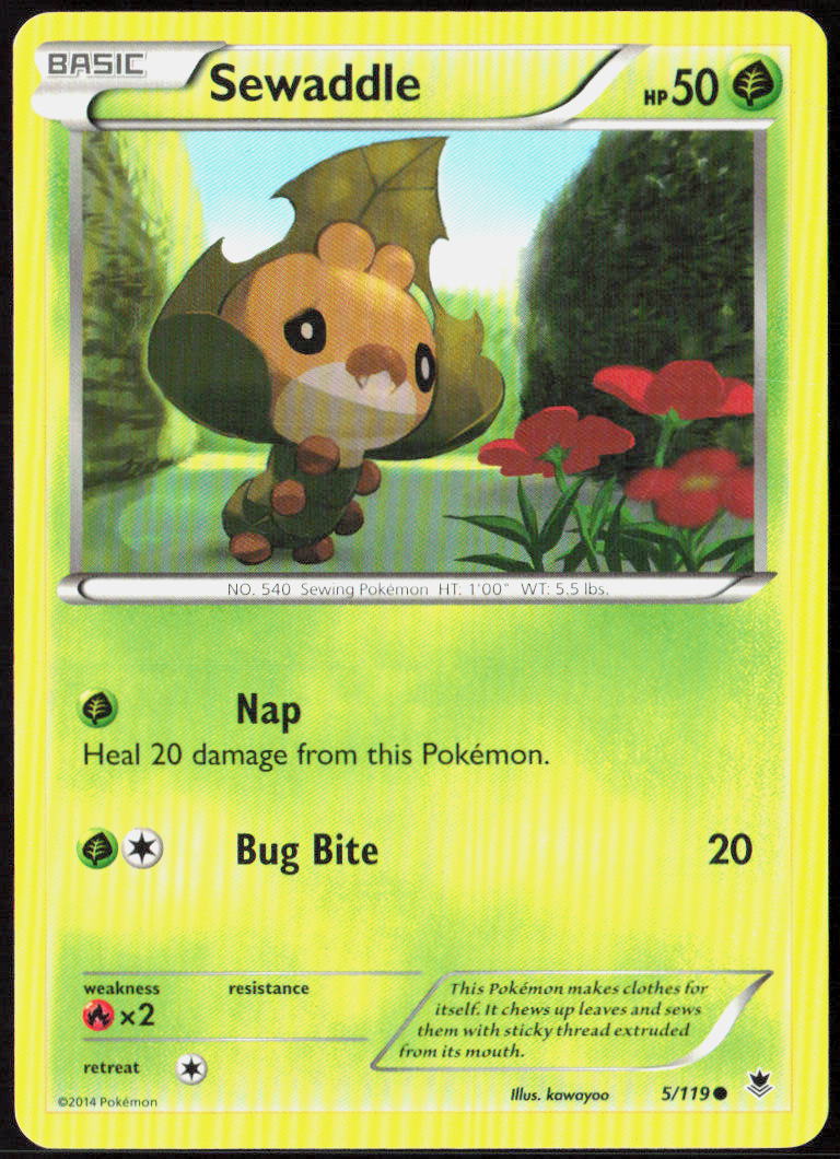 Sewaddle 5/119 XY - Phantom Forces Pokemon TCG LP