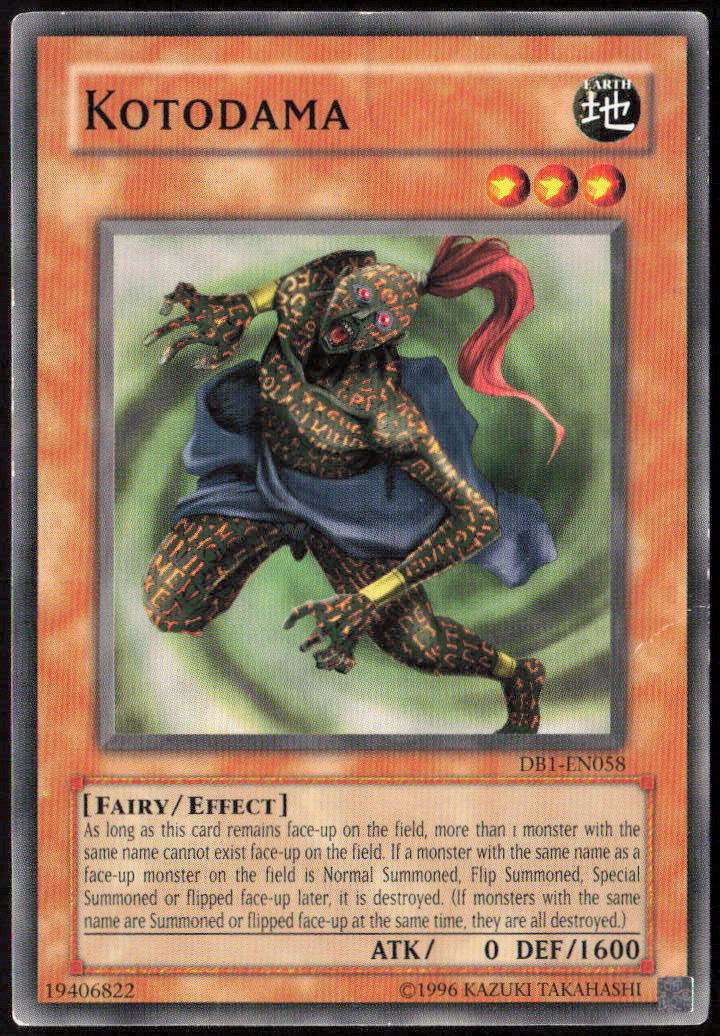 Kotodama Unlimited DB1-EN058 Dark Beginning 1 Yu-Gi-Oh! TCG MP