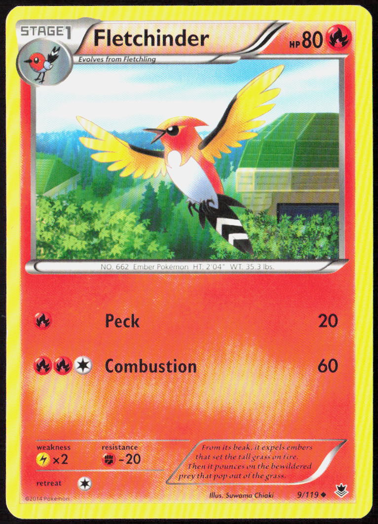 Fletchinder 9/119 XY - Phantom Forces Pokemon TCG LP