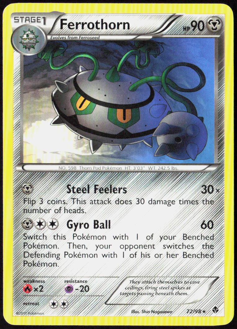 Ferrothorn (72) 72/98 Emerging Powers Pokemon TCG LP