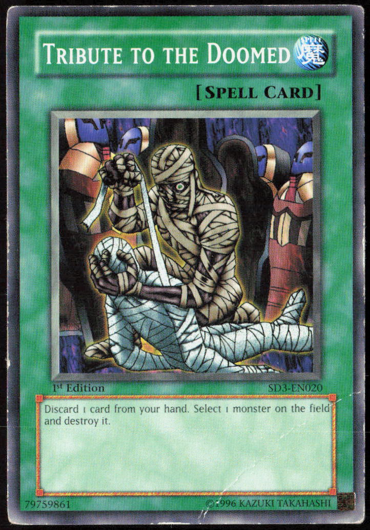 Tribute to the Doomed 1st Edition SD3-EN020 Structure Deck: Blaze of Destruction Yu-Gi-Oh! TCG LP