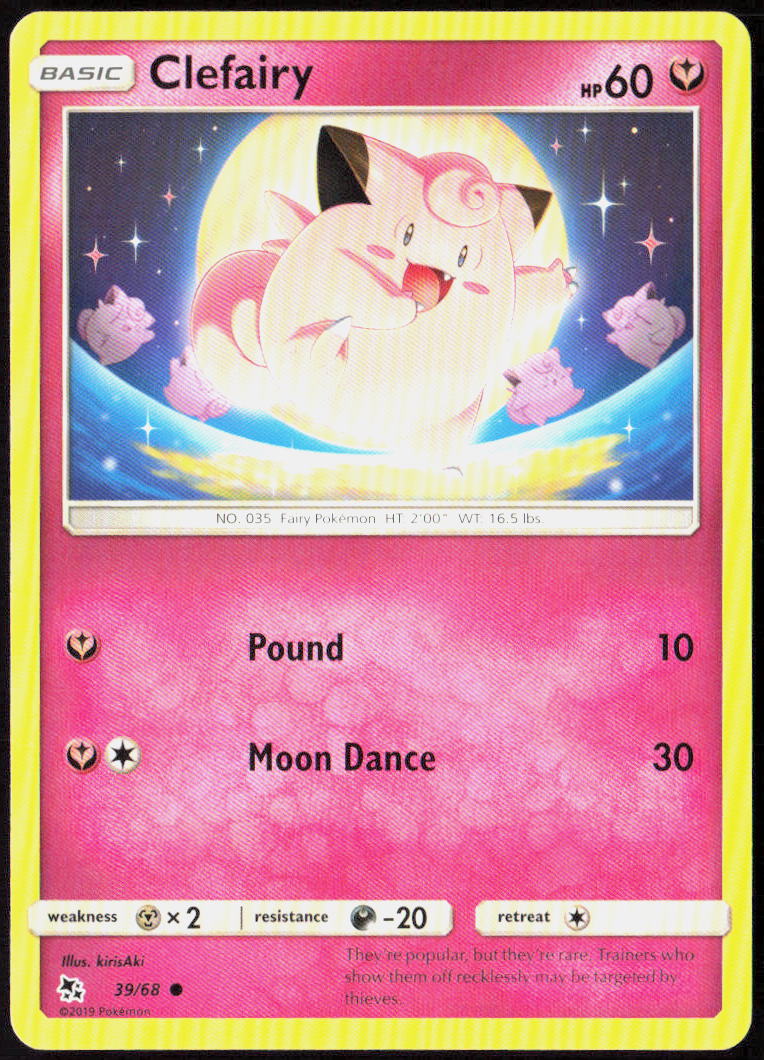 Clefairy (39) 39/68 Hidden Fates Pokemon TCG LP