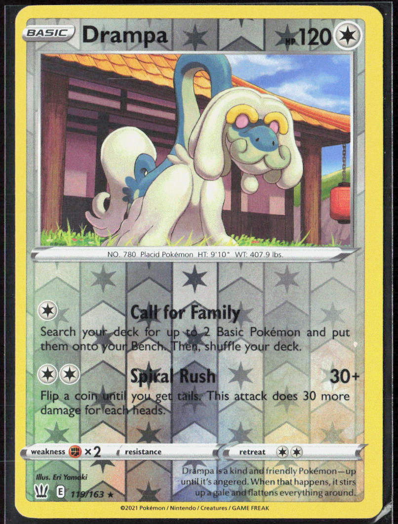 Drampa Reverse Holo 119/163 SWSH05: Battle Styles Pokemon TCG LP