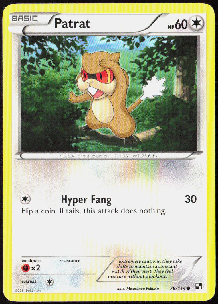 Patrat (78) 78/114 Black and White Pokemon TCG LP