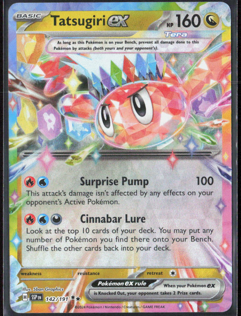 Tatsugiri ex Holo 142/191 SV08: Surging Sparks Pokemon TCG NM