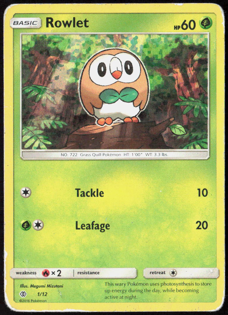 Rowlet Holo 001/012 McDonald's Promos 2017 Pokemon TCG DMG