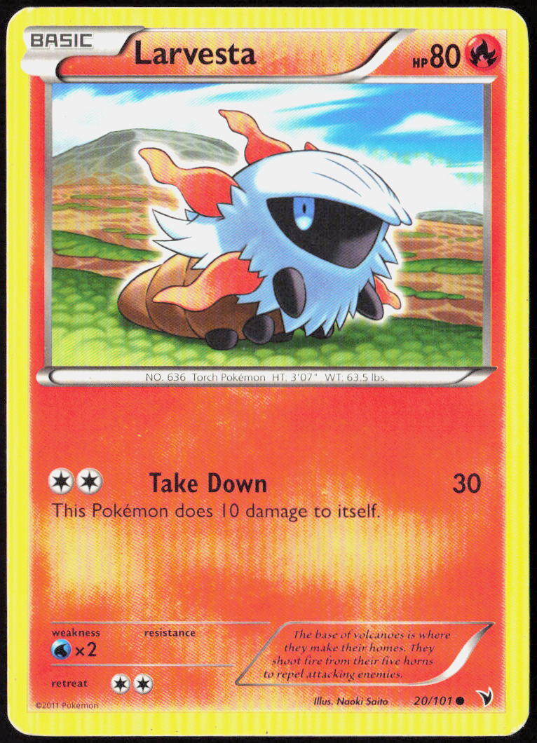 Larvesta (20) 20/101 Noble Victories Pokemon TCG LP