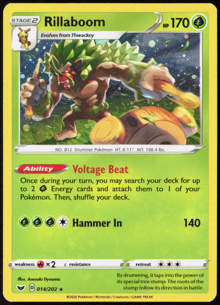 Rillaboom (014) 014/202 SWSH01: Sword & Shield Base Set Pokemon TCG NM