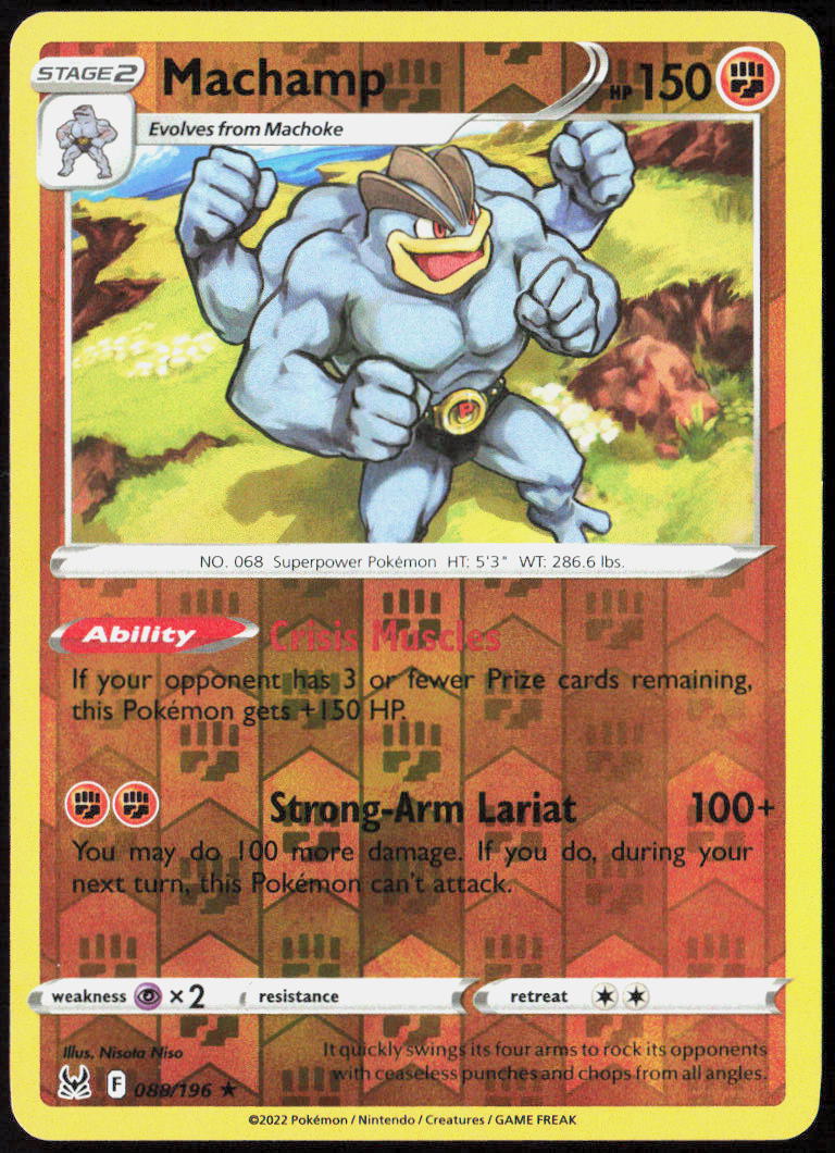 Machamp Reverse Holo 088/196 SWSH11: Lost Origin Pokemon TCG LP