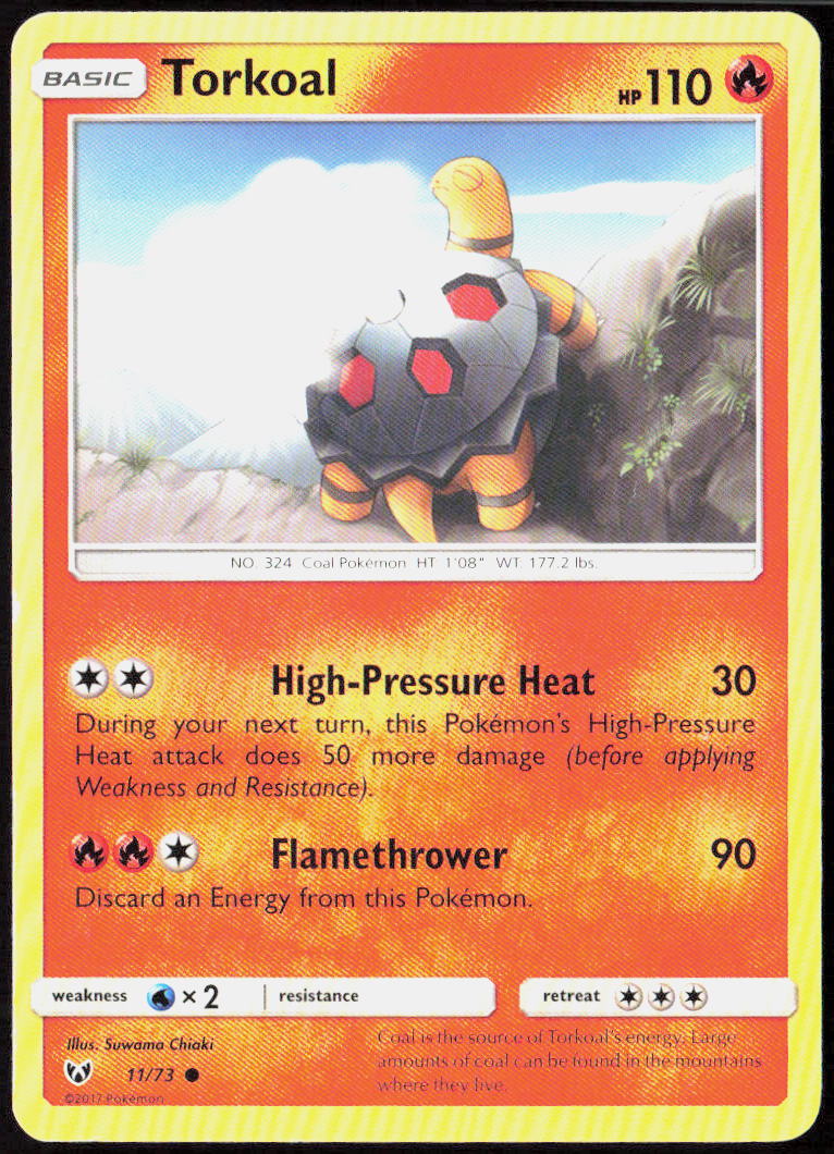 Torkoal 11/73 Shining Legends Pokemon TCG LP