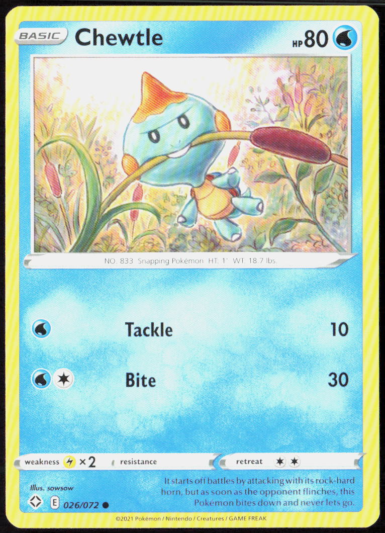Chewtle 026/072 Shining Fates Pokemon TCG LP