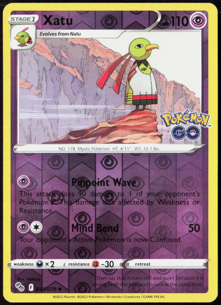 Xatu Reverse Holo 033/078 Pokemon GO Pokemon TCG LP