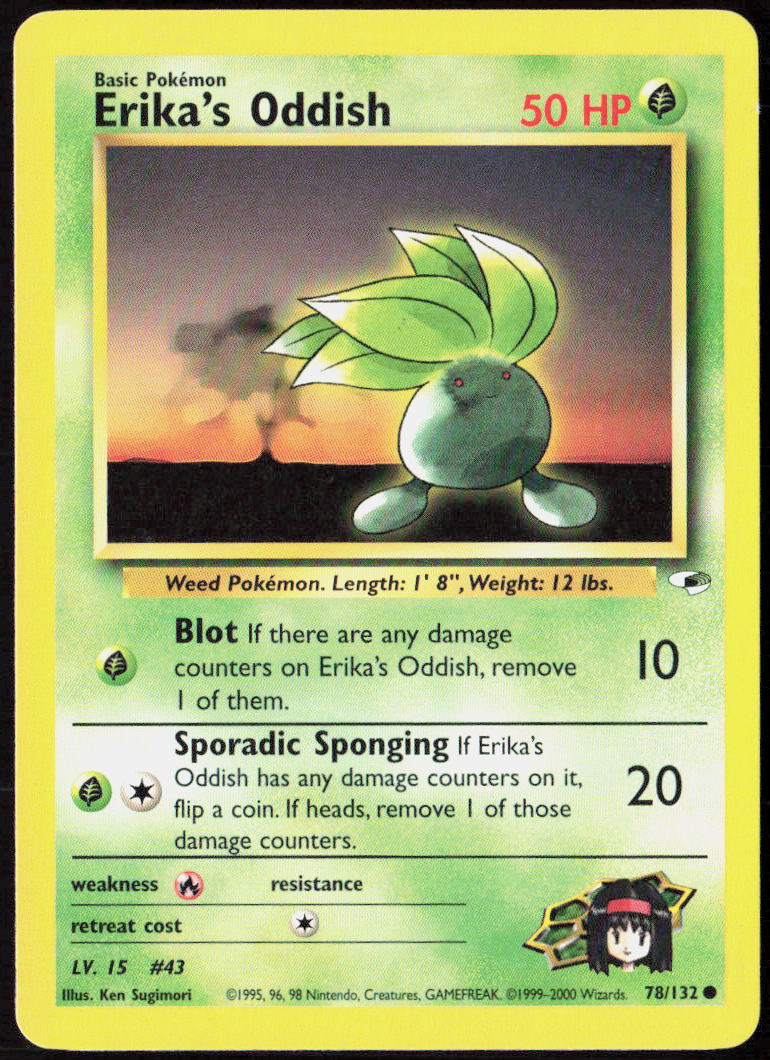 Erika's Oddish (78) Unlimited 078/132 Gym Heroes Pokemon TCG LP