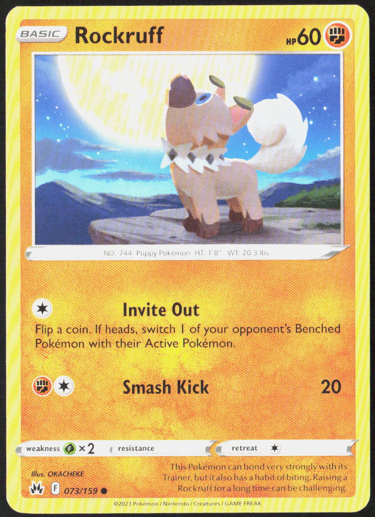 Rockruff 073/159 SWSH: Crown Zenith Pokemon TCG LP