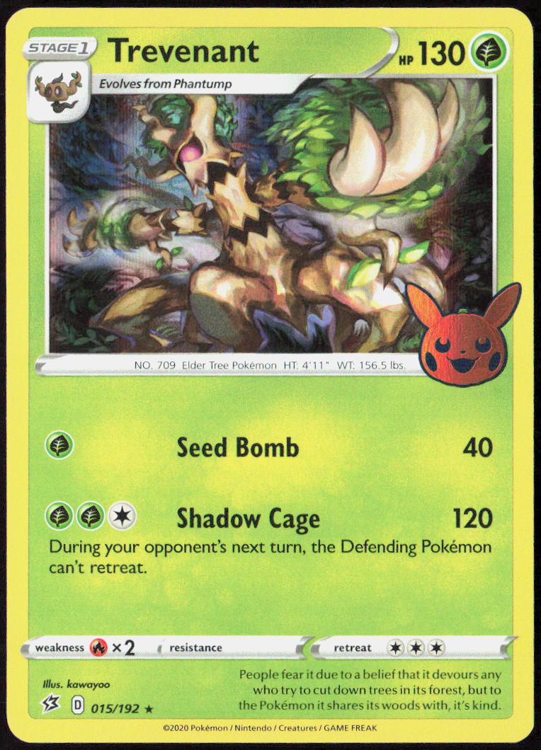 Trevenant Holo 015/192 Trick or Trade BOOster Pokemon TCG NM