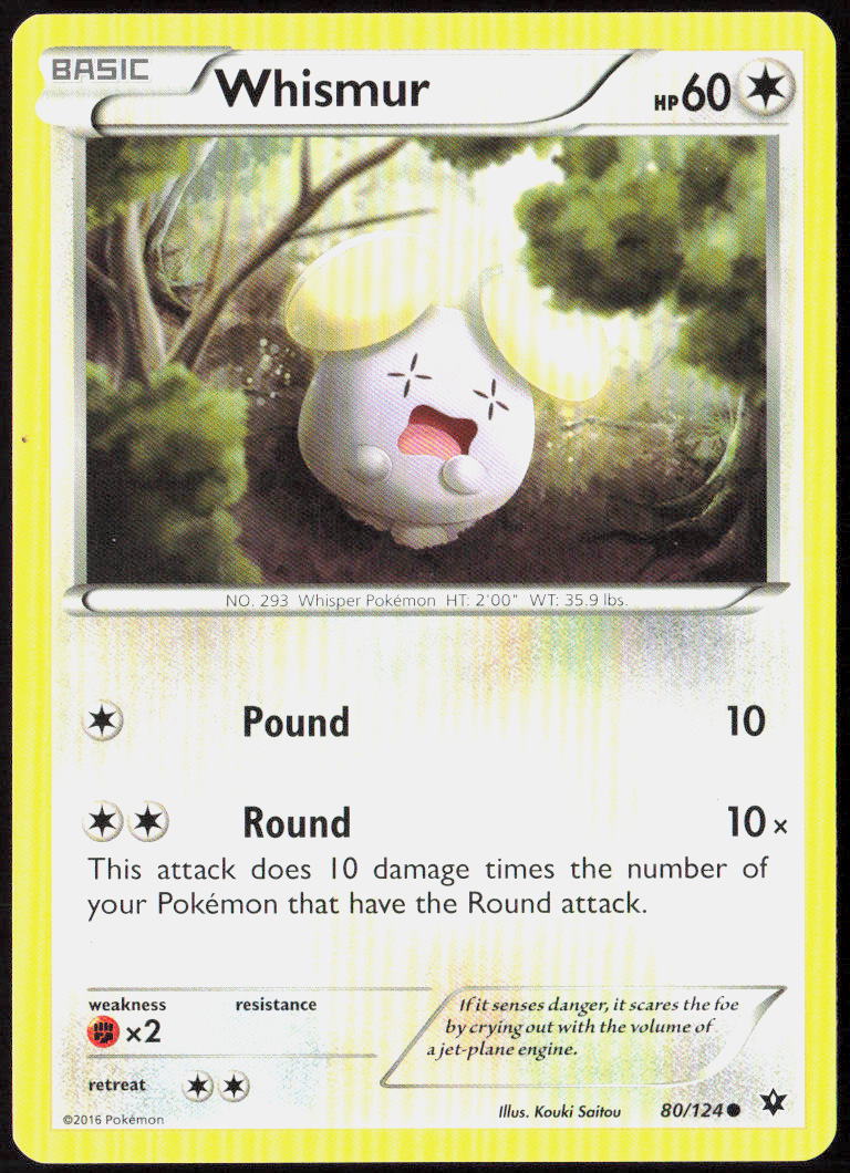 Whismur 80/124 XY - Fates Collide Pokemon TCG LP