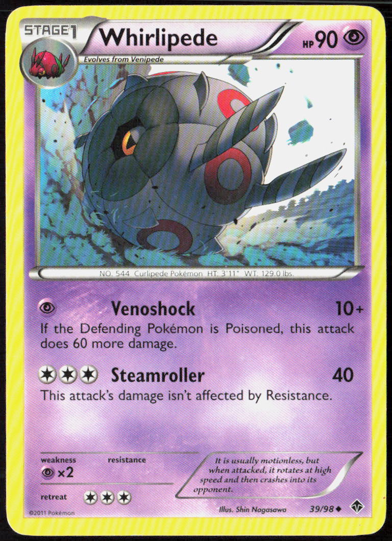 Whirlipede 39/98 Emerging Powers Pokemon TCG LP