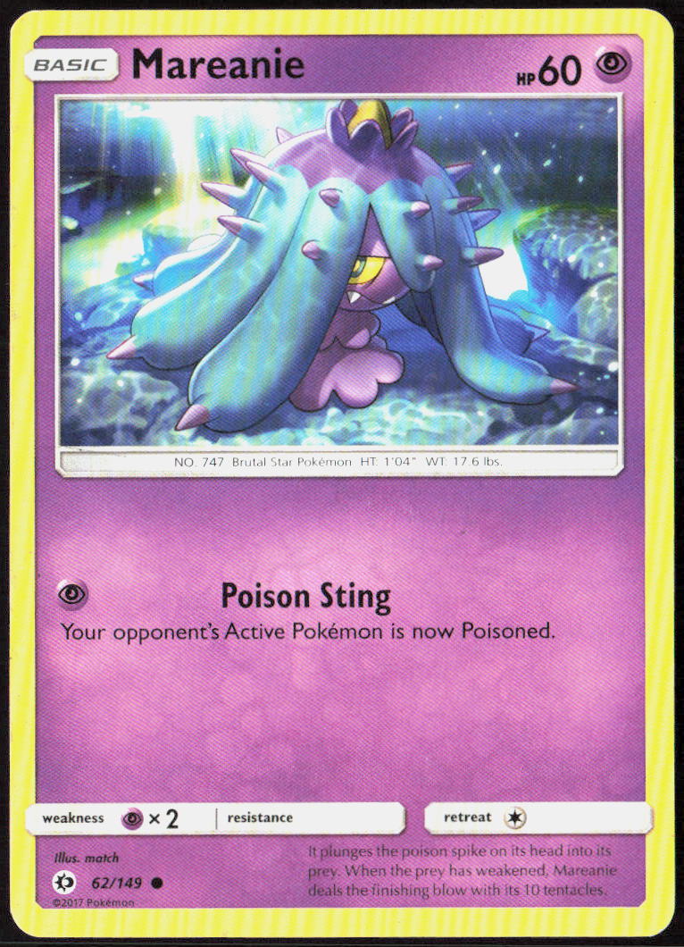 Mareanie 62/149 SM Base Set Pokemon TCG LP