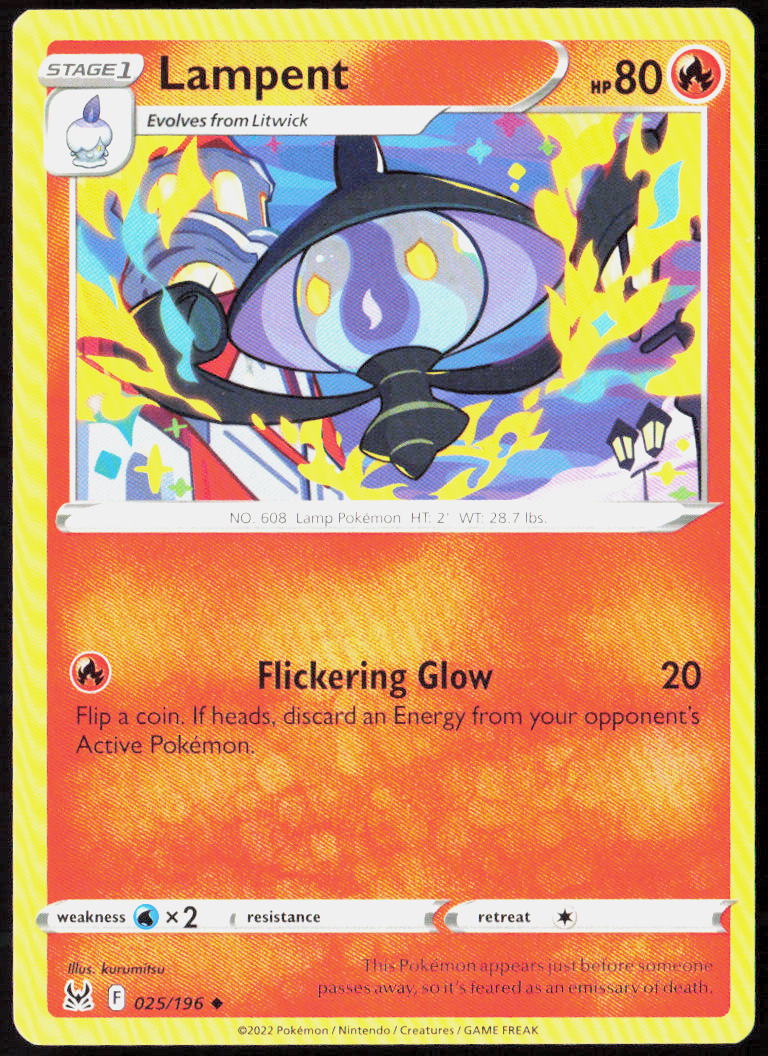 Lampent 025/196 SWSH11: Lost Origin Pokemon TCG LP