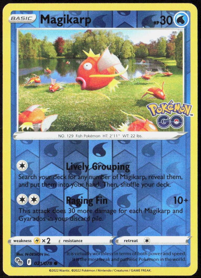 Magikarp Reverse Holo 021/078 Pokemon GO Pokemon TCG LP