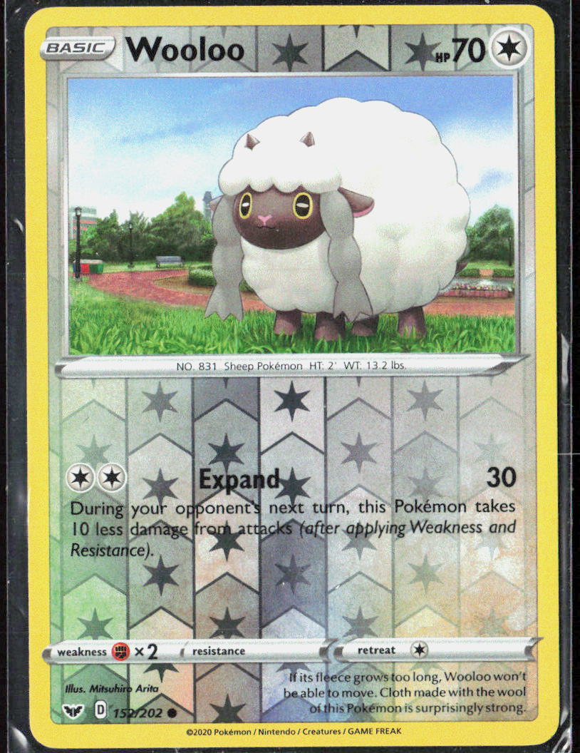 Wooloo (152) Reverse Holo 152/202 SWSH01: Sword & Shield Base Set Pokemon TCG LP
