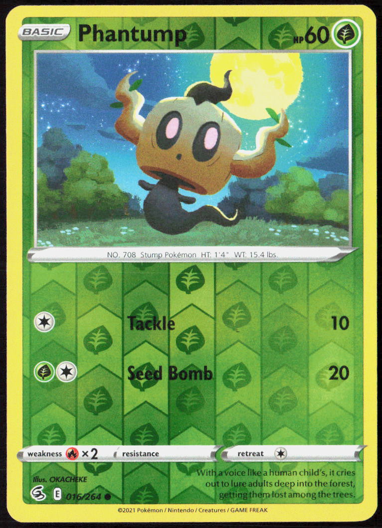 Phantump Reverse Holo 016/264 SWSH08: Fusion Strike NM