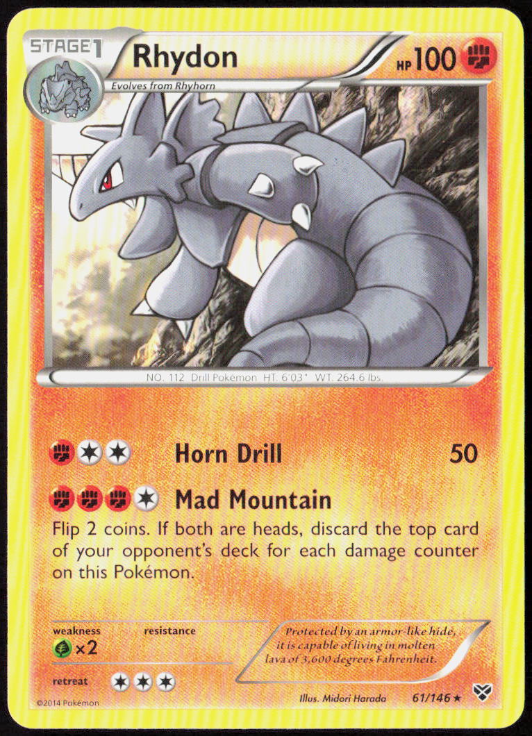 Rhydon 61/146 XY Base Set Pokemon TCG LP