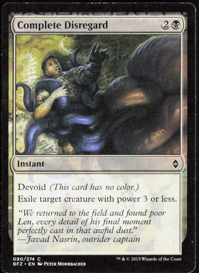 Complete Disregard 90 Battle for Zendikar Magic: The Gathering LP