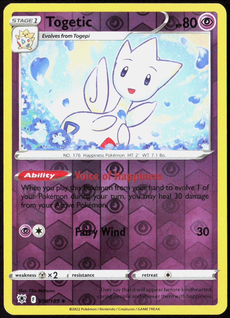 Togetic Reverse Holo 056/189 SWSH10: Astral Radiance Pokemon TCG LP