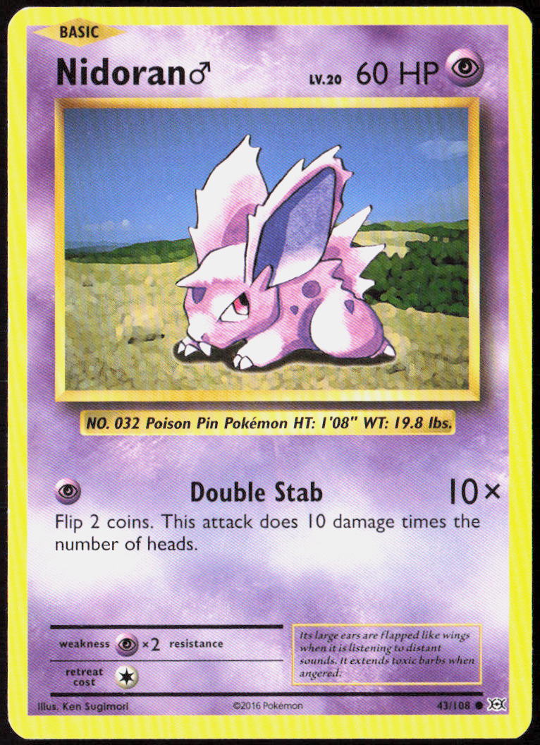 Nidoran M 43/108 XY - Evolutions LP