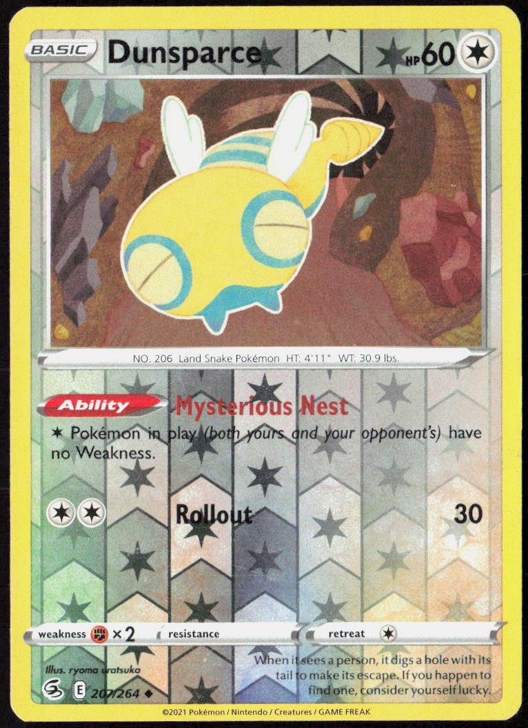 Dunsparce 207/264 SWSH08: Fusion Strike Pokemon TCG LP
