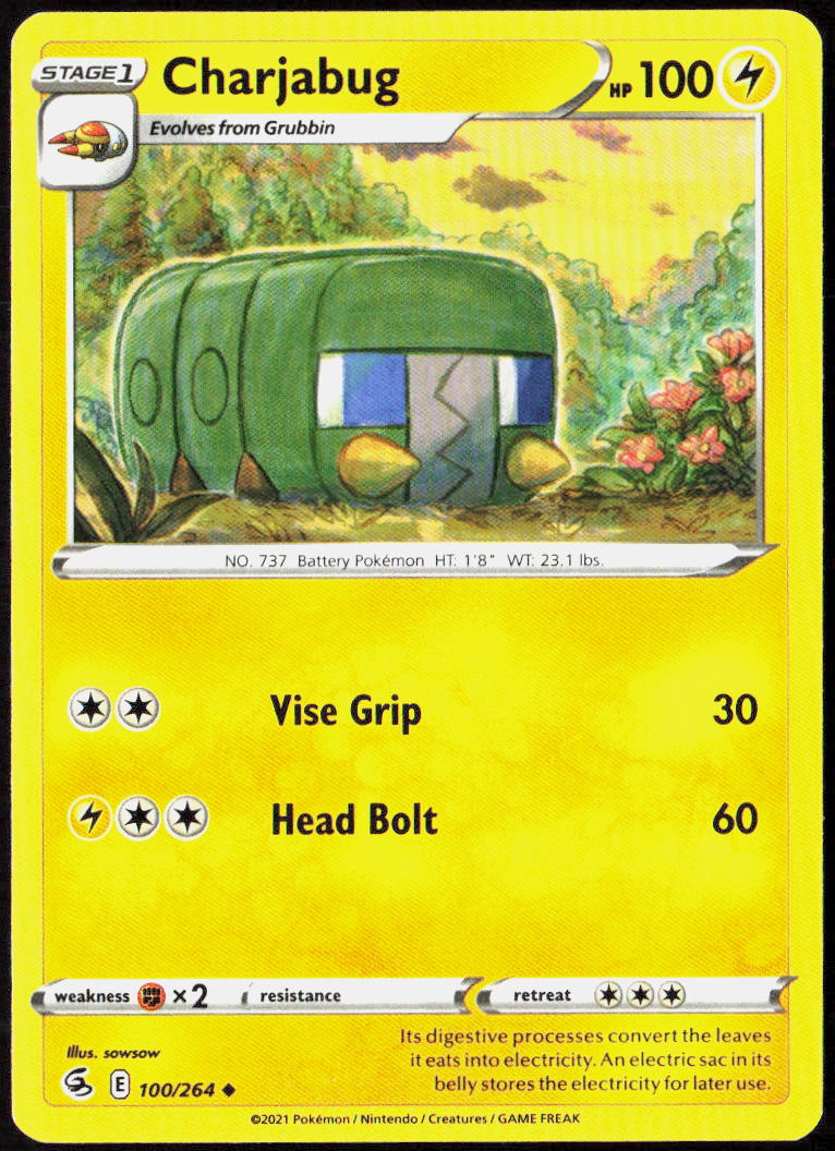 Charjabug 100/264 SWSH08: Fusion Strike Pokemon TCG LP