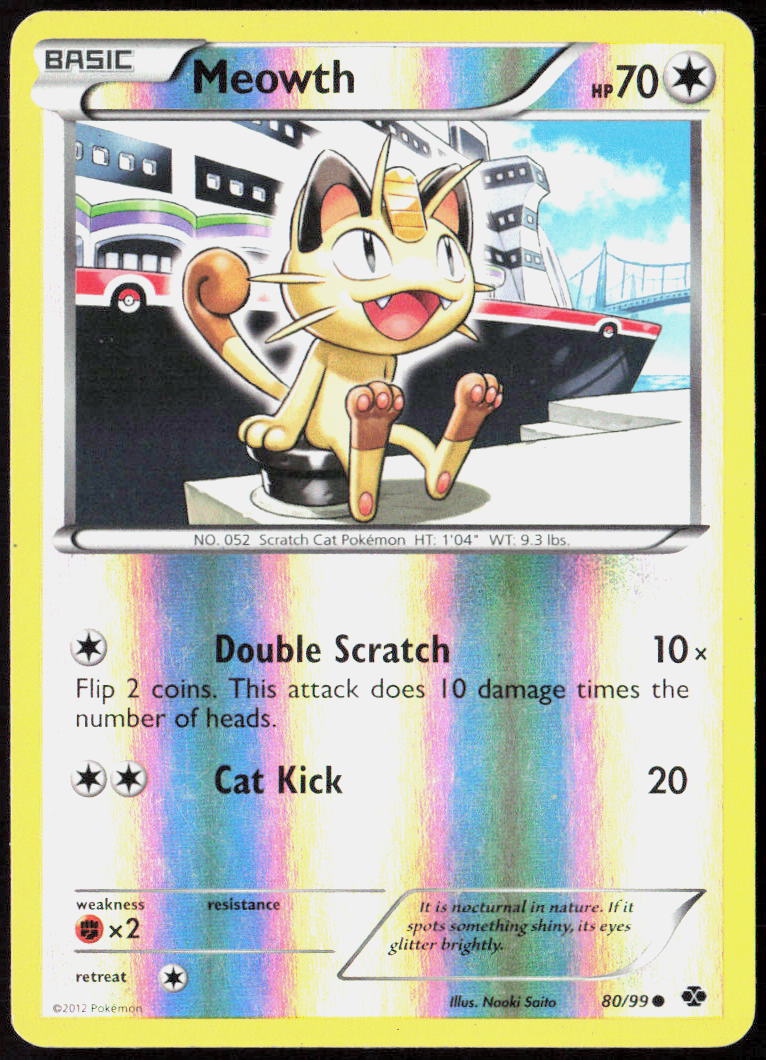 Meowth Reverse Holo 80/99 Next Destinies Pokemon TCG LP